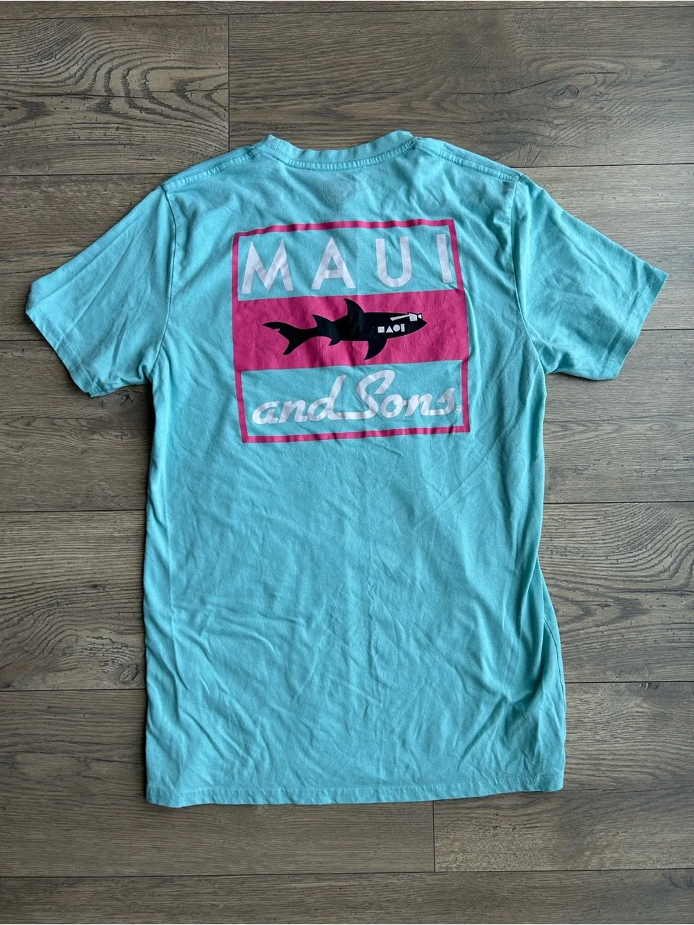 Maui and Sons Men's Turquoise Logo T-Shirt